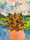 Brass Bow & Holly Napkin Rings