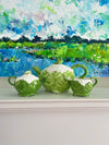 Three Piece Fitz & Floyd Cauliflower Tea Set