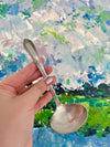 Washington Indian Tree Gravy Boat with Silver Plate Ladle