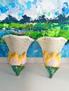 Incredible Pair of Porcelain Italian Wall Pockets