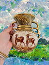 Belgian Deer Lusterware Urn