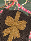 Black Beaded Bow Bag