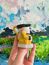 Bright Yellow Happy Toby Jug