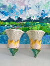 Incredible Pair of Porcelain Italian Wall Pockets
