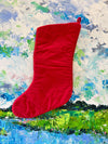 Blue Santa Needlepoint Stocking
