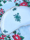 Green Floral Motif Bone Plate
