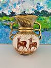 Belgian Deer Lusterware Urn