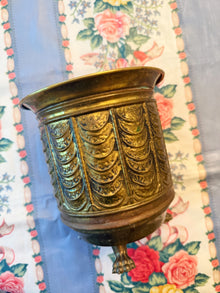  English Brass Cachepot with Swag