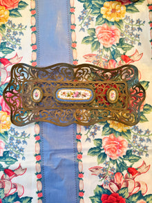  Stunning Ormolu & Hand Painted Porcelain Pen Tray