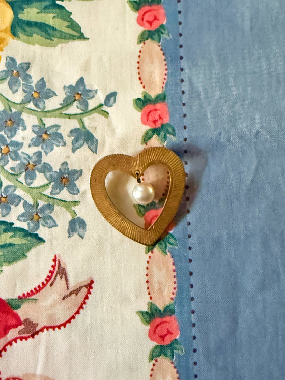 Heart Pearl Brooch