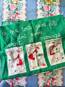  Rare Vintage French Tea Towel