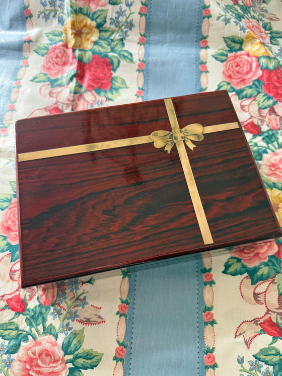 Inlaid Brass Bow Box