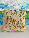 Vibrant Tiger Needlepoint Pillow