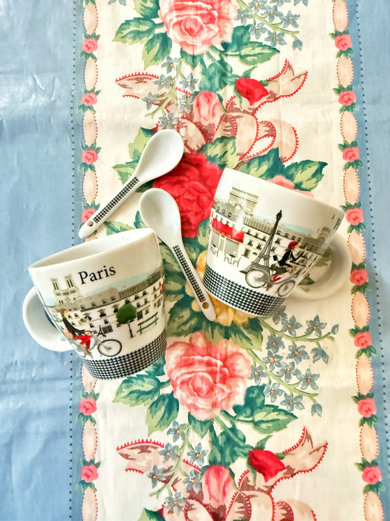Paris Souvenir Espresso Cups with Spoons
