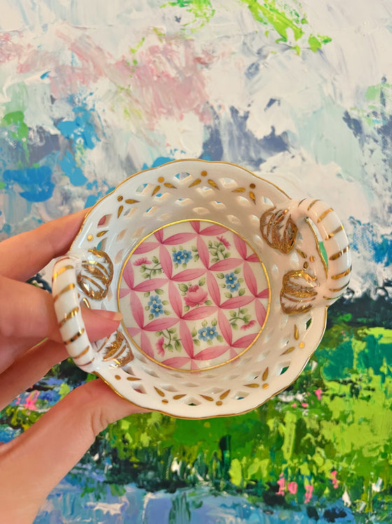 Porcelain Basket Ring Dish