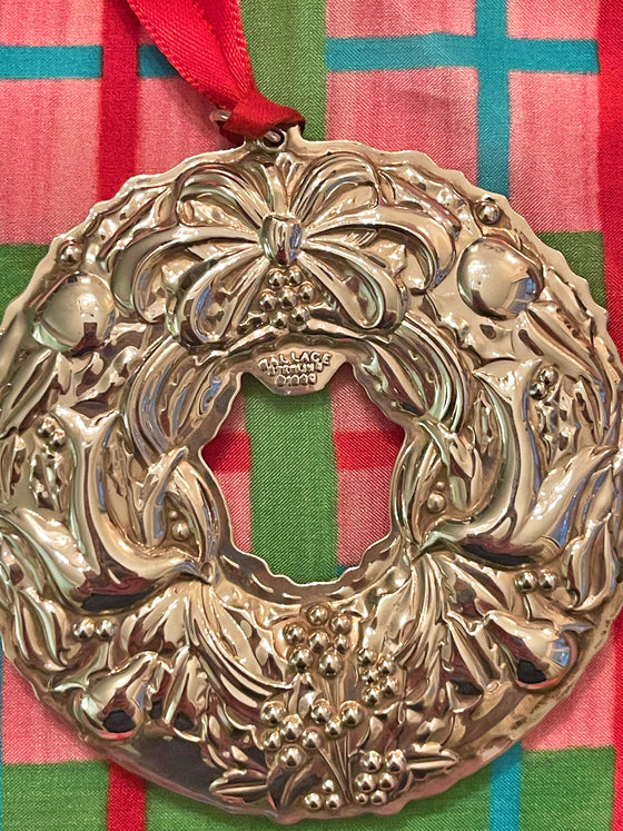 Wallace Sterling Silver 1999 Wreath Ornament