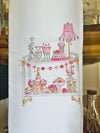 Pink Bar Cart Kitchen Towel