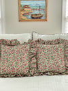 Pair of Floral Ruffle Pillows