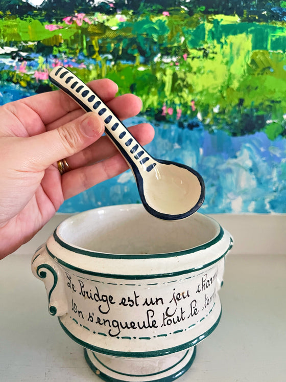 Adorable French Bridge Nut Dish and Spoon