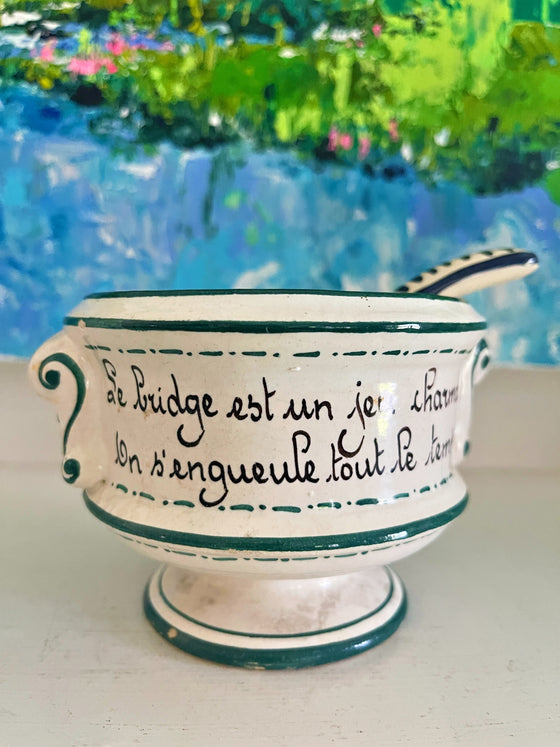 Adorable French Bridge Nut Dish and Spoon